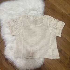 Solitaire Beige Crochet Knit Top
